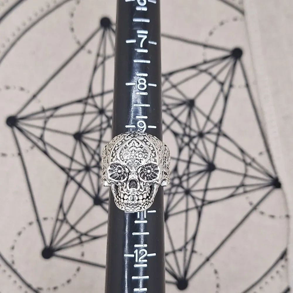 Sugar skull ring size 10 day of the dead dia de los muertos